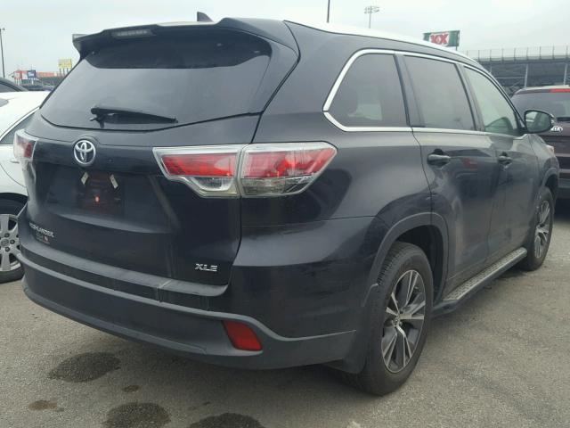 5TDKKRFH0GS507072 - 2016 TOYOTA HIGHLANDER BLACK photo 4