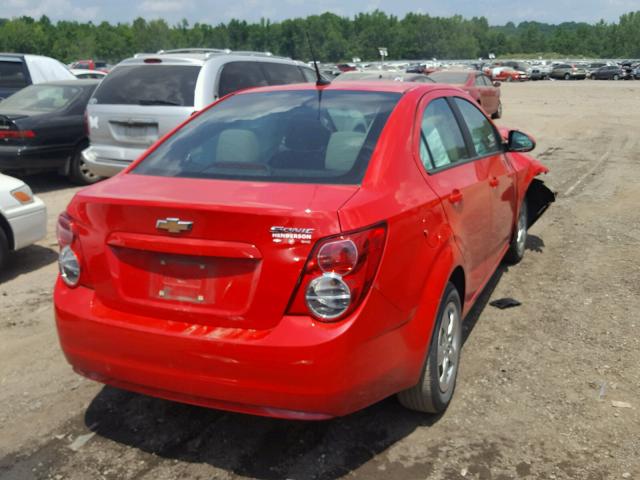 1G1JA5SH4E4186622 - 2014 CHEVROLET SONIC LS RED photo 4