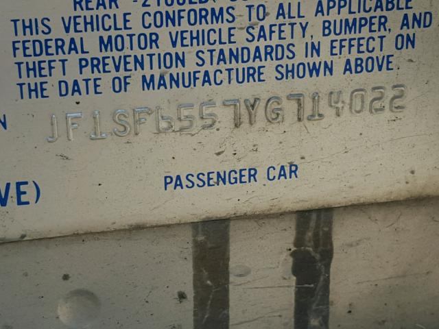 JF1SF6557YG714022 - 2000 SUBARU FORESTER S SILVER photo 10