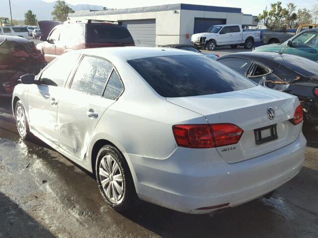 3VW1K7AJ8EM328461 - 2014 VOLKSWAGEN JETTA BASE თეთრი ფოტო 3