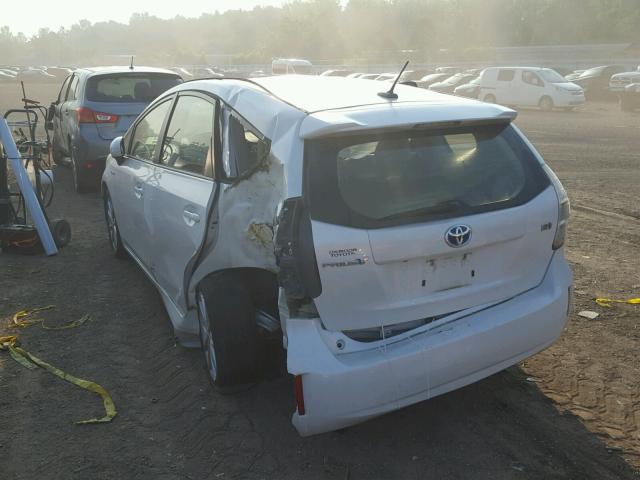 JTDZN3EU6D3188209 - 2013 TOYOTA PRIUS V WHITE photo 3