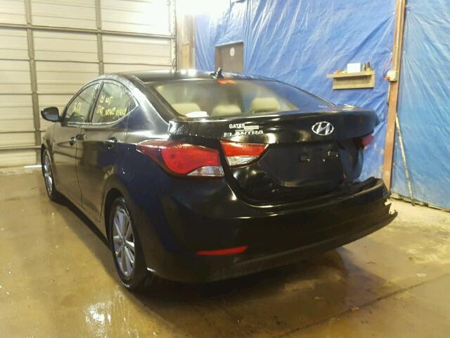 KMHDH4AE4FU342320 - 2015 HYUNDAI ELANTRA SE BLACK photo 3