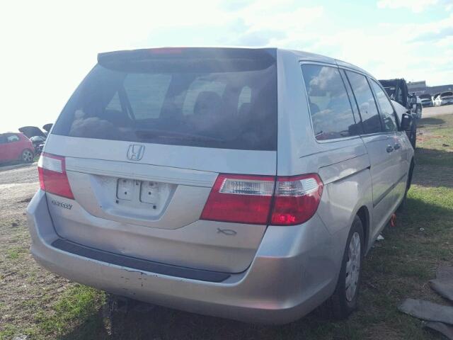 5FNRL38217B125719 - 2007 HONDA ODYSSEY LX SILVER photo 4