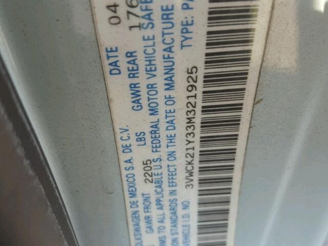 3VWCK21Y33M321925 - 2003 VOLKSWAGEN NEW BEETLE 蓝色 照片 10