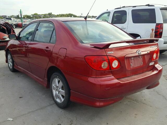 2T1BR32E28C913899 - 2008 TOYOTA COROLLA RED photo 3