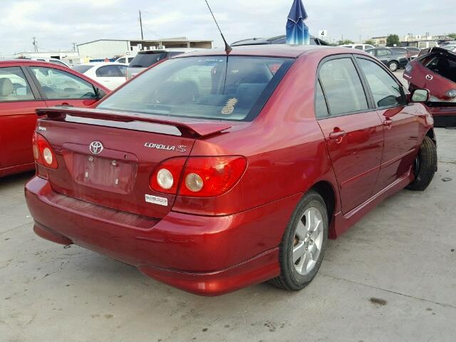 2T1BR32E28C913899 - 2008 TOYOTA COROLLA RED photo 4