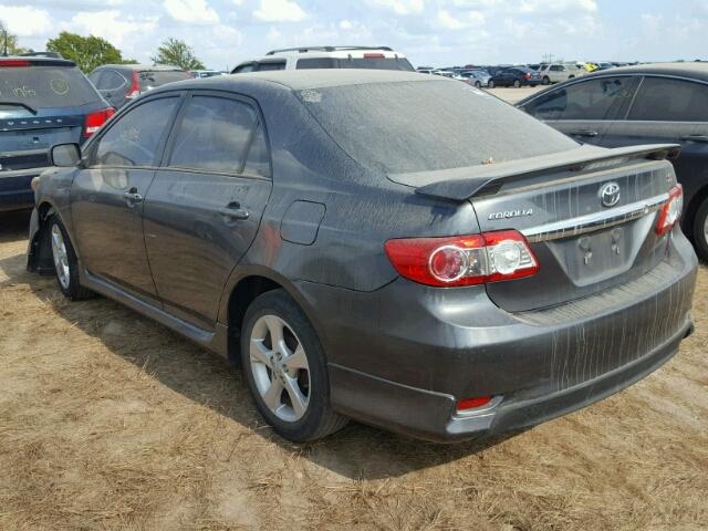 2T1BU4EE3BC753619 - 2011 TOYOTA COROLLA BA GRAY photo 3