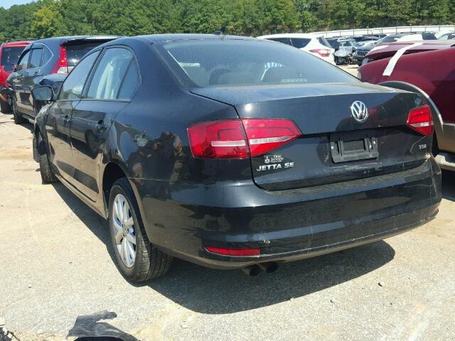 3VWD17AJXFM235720 - 2015 VOLKSWAGEN JETTA SE BLACK photo 3