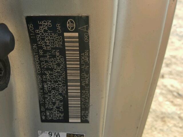 JTKDE177360105287 - 2006 TOYOTA SCION TC 灰色 照片 10