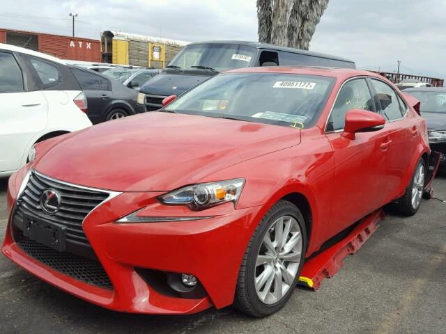 JTHBA1D25G5025771 - 2016 LEXUS IS 200T RED photo 2