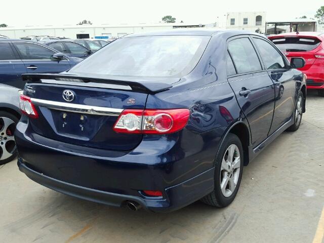 2T1BU4EE1BC637710 - 2011 TOYOTA COROLLA BLUE photo 4