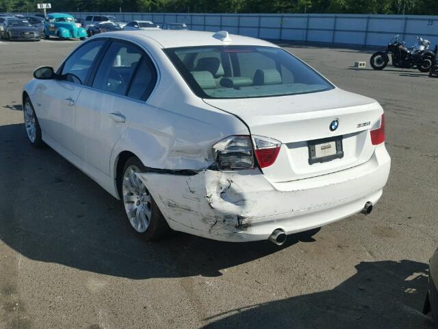 WBAVB735X7KY60502 - 2007 BMW 335 I WHITE photo 3