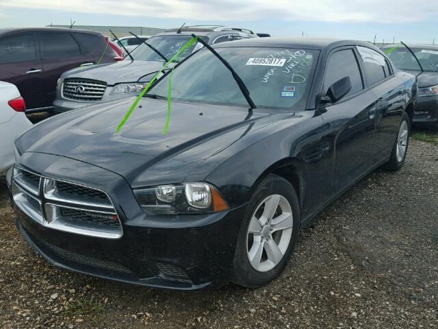 2C3CDXBG5EH295348 - 2014 DODGE CHARGER BLACK photo 2