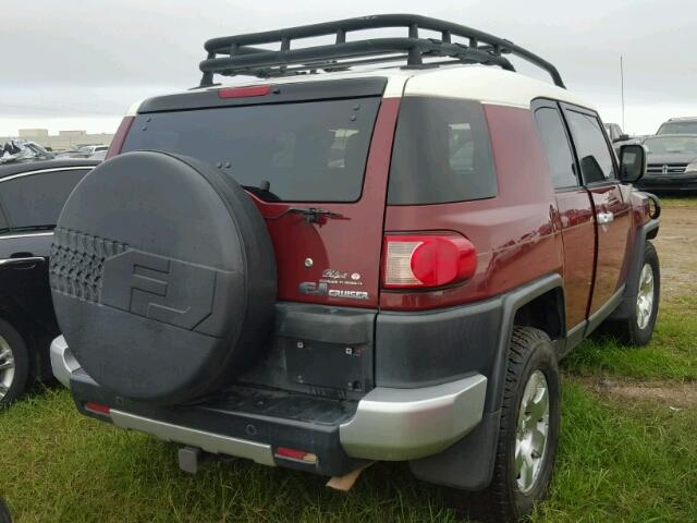 JTEBU11F28K008232 - 2008 TOYOTA FJ CRUISER BURGUNDY photo 4