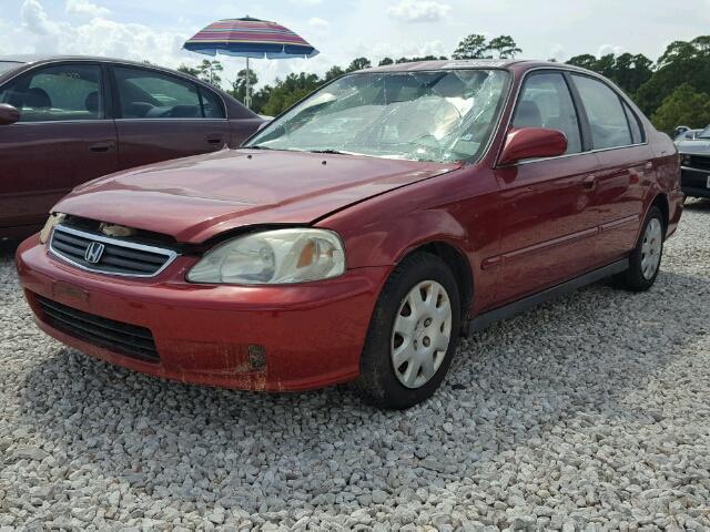 1HGEJ6671XL059711 - 1999 HONDA CIVIC LX BURGUNDY photo 2