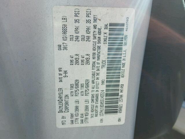 1D7HU18D05S145514 - 2005 DODGE RAM 1500 GRAY photo 10