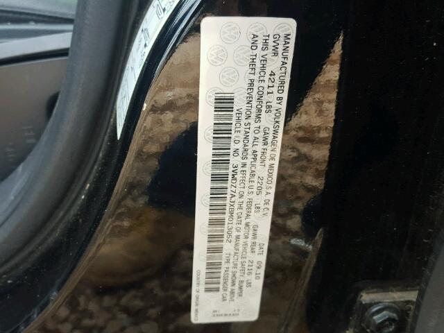 3VWDZ7AJXBM013052 - 2011 VOLKSWAGEN JETTA SE 黑色 照片 10