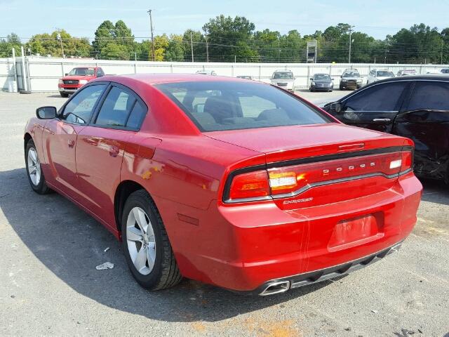 2C3CDXBG2CH155836 - 2012 DODGE CHARGER SE RED photo 3