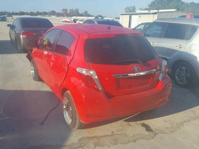 JTDKTUD39DD547097 - 2013 TOYOTA YARIS RED photo 3