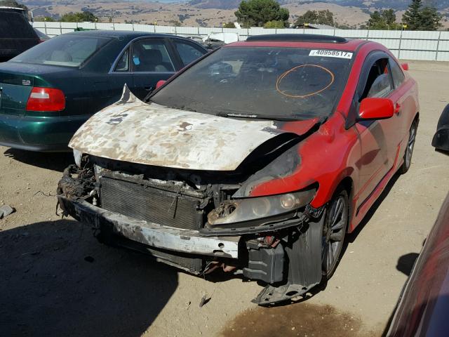 2HGFG21548H703198 - 2008 HONDA CIVIC SI RED photo 2