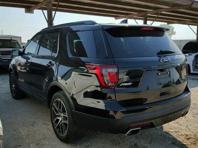 1FM5K8GT2GGC71363 - 2016 FORD EXPLORER S Սև լուսանկար 3