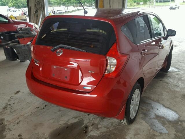 3N1CE2CP5FL363301 - 2015 NISSAN VERSA NOTE RED photo 4