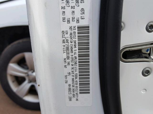 1J4NF1FB8BD281084 - 2011 JEEP COMPASS SP WHITE photo 10