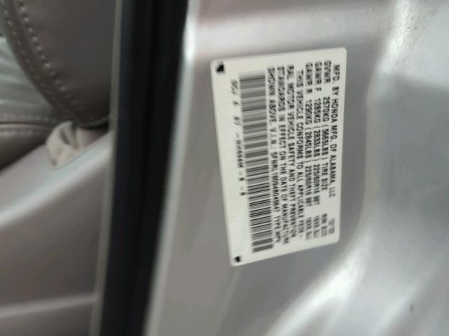 5FNRL18094B045647 - 2004 HONDA ODYSSEY SILVER photo 10