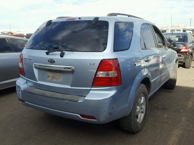 KNDJD735X85766423 - 2008 KIA SORENTO EX BLUE photo 4