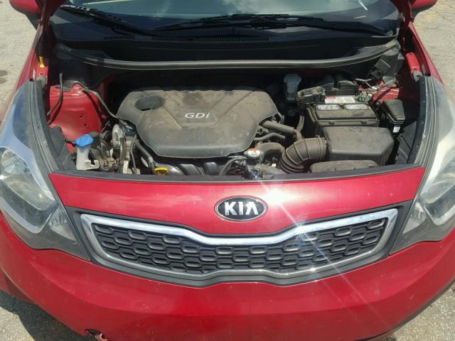 KNADN4A39D6297353 - 2013 KIA RIO EX RED photo 7