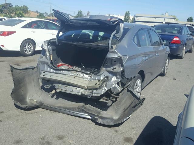 3N1AB7APXEL631032 - 2014 NISSAN SENTRA S GRAY photo 4