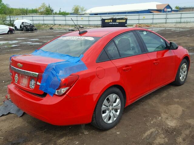 1G1P15SH2F7259481 - 2015 CHEVROLET CRUZE L RED photo 4