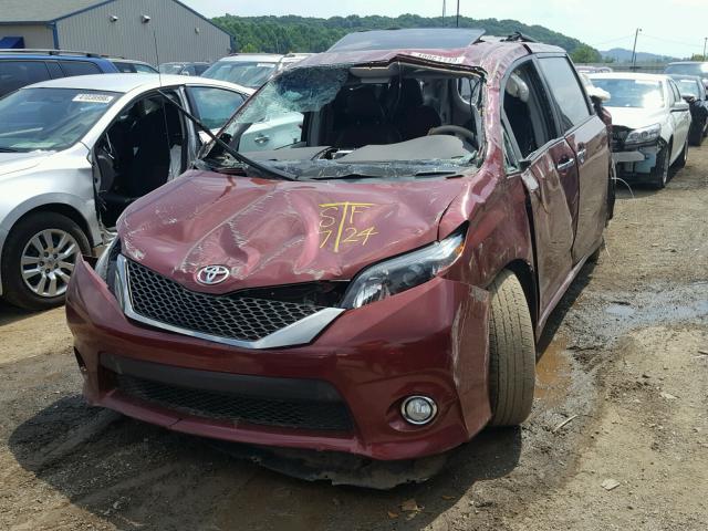 5TDXK3DC4ES497881 - 2014 TOYOTA SIENNA SPO BURGUNDY photo 2