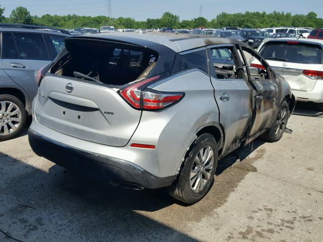 5N1AZ2MH9FN262497 - 2015 NISSAN MURANO GRAY photo 4