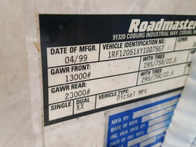 1RF12051XY1007567 - 2000 ROADMASTER RAIL EXECUTIVE/ Beżowy zdjęcie 10