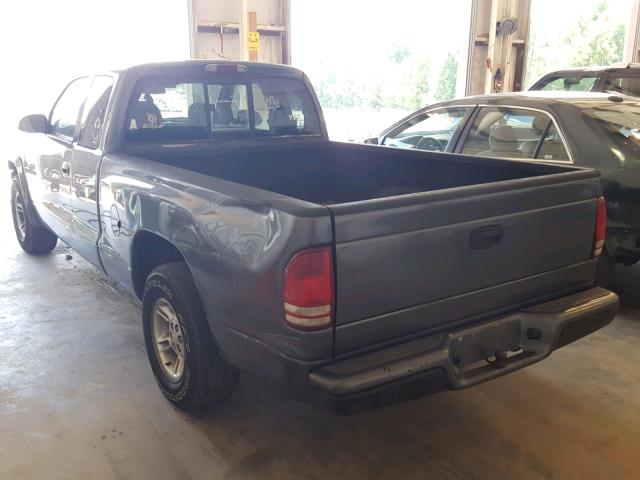 1B7GL22X71S271316 - 2001 DODGE DAKOTA GRAY photo 3