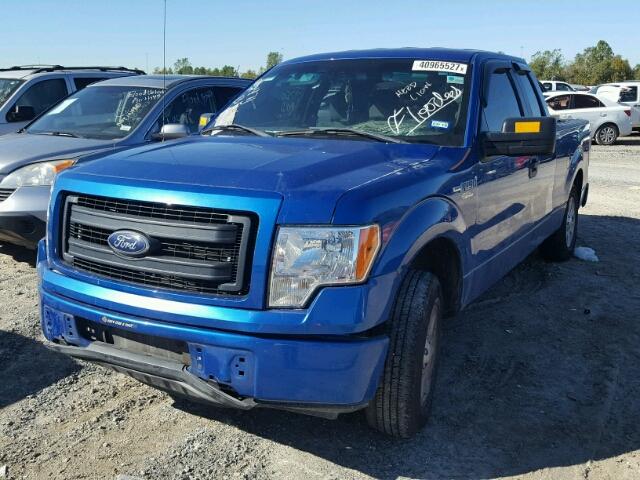 1FTEX1CM5DKE27254 - 2013 FORD F150 BLUE photo 2