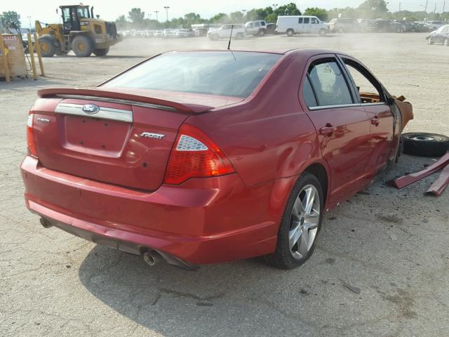 3FAHP0KC6BR138611 - 2011 FORD FUSION SPO RED photo 4