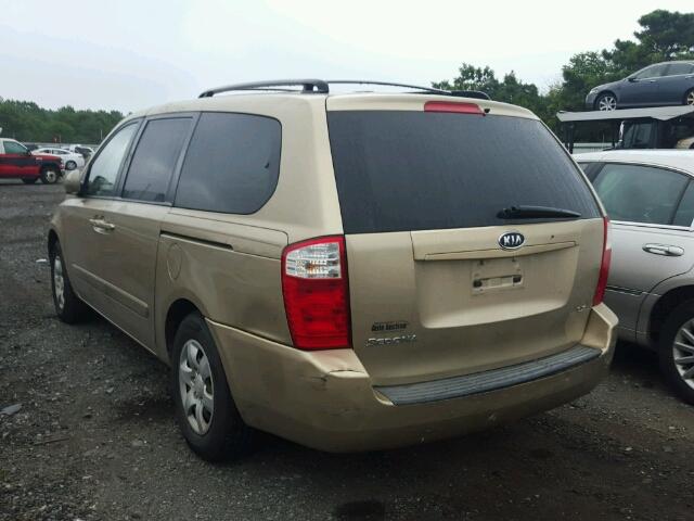 KNDMB233566046989 - 2006 KIA SEDONA EX BEIGE photo 3