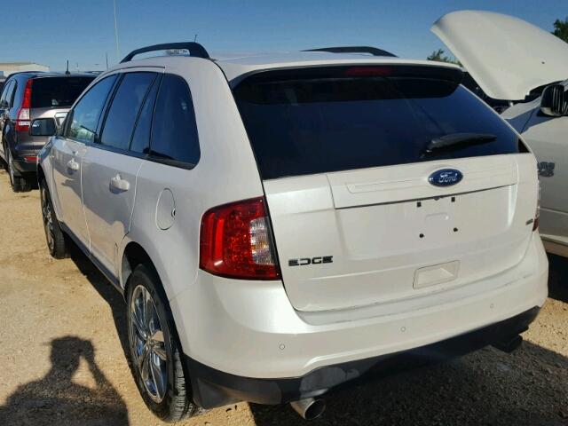 2FMDK3JC2DBA48153 - 2013 FORD EDGE SEL WHITE photo 3