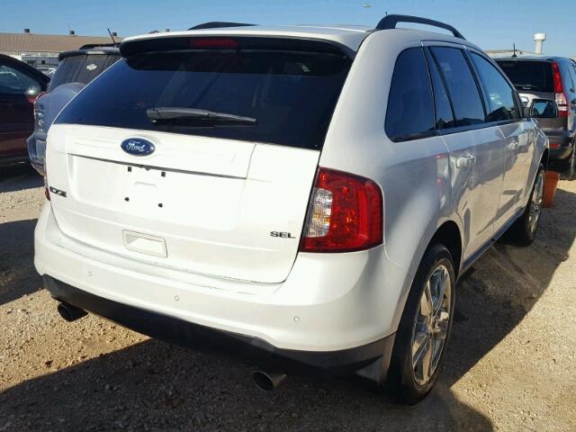 2FMDK3JC2DBA48153 - 2013 FORD EDGE SEL WHITE photo 4