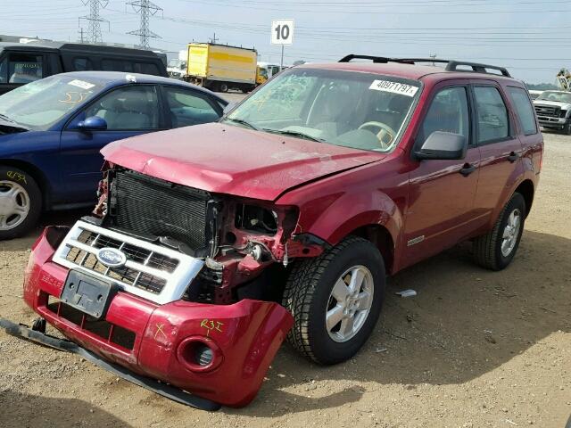 1FMCU02Z88KA56308 - 2008 FORD ESCAPE XLS RED photo 2