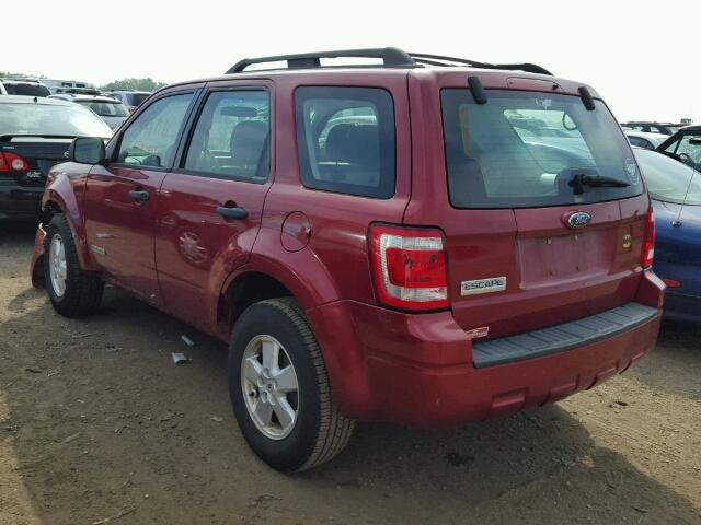 1FMCU02Z88KA56308 - 2008 FORD ESCAPE XLS RED photo 3