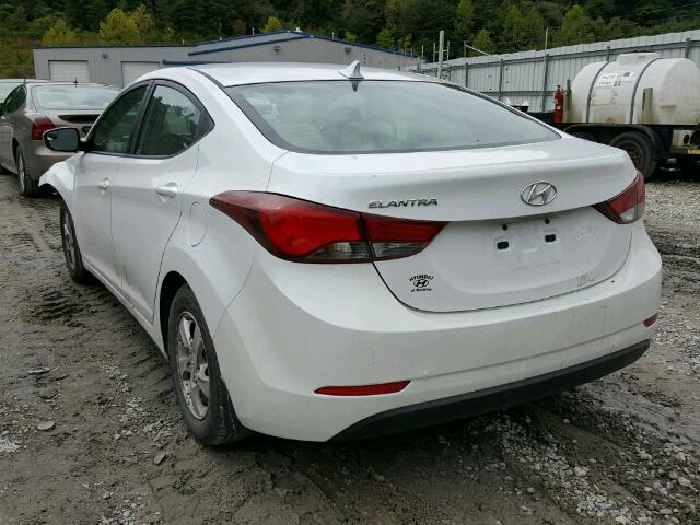 5NPDH4AE3FH601507 - 2015 HYUNDAI ELANTRA SE WHITE photo 3