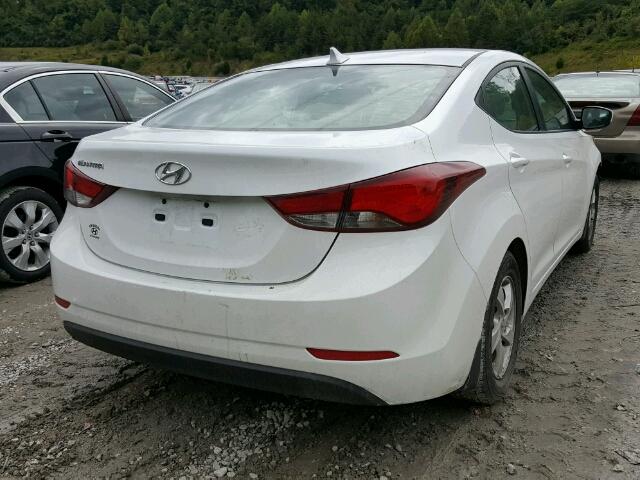 5NPDH4AE3FH601507 - 2015 HYUNDAI ELANTRA SE WHITE photo 4