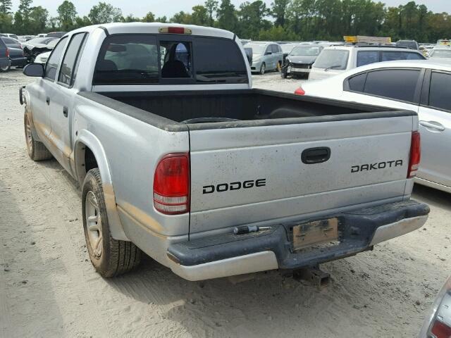 1D7HL38NX3S110497 - 2003 DODGE DAKOTA QUA GRAY photo 3