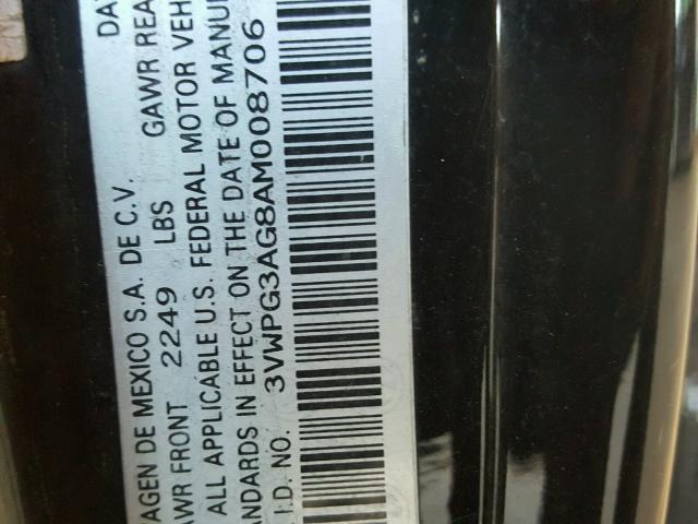 3VWPG3AG8AM008706 - 2010 VOLKSWAGEN NEW BEETLE 黑色 照片 10