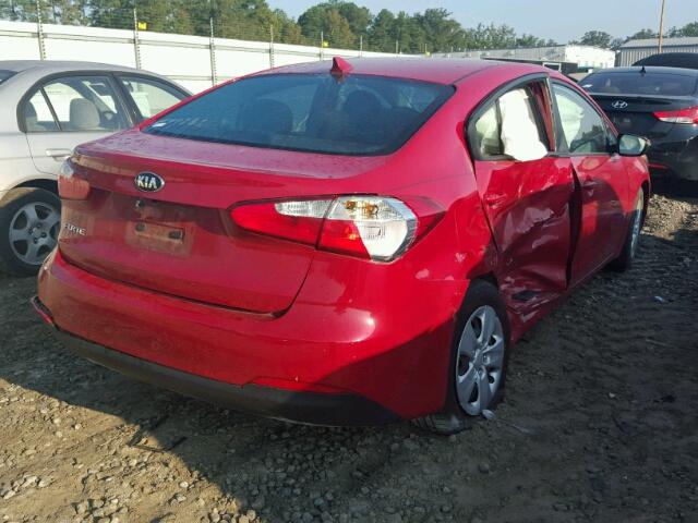 KNAFX4A69G5550937 - 2016 KIA FORTE LX RED photo 4