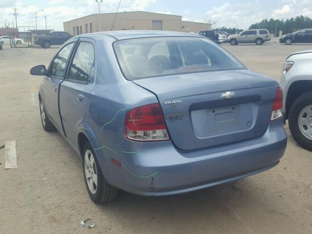 KL1TD56636B631145 - 2006 CHEVROLET AVEO BASE Mavi foto 3