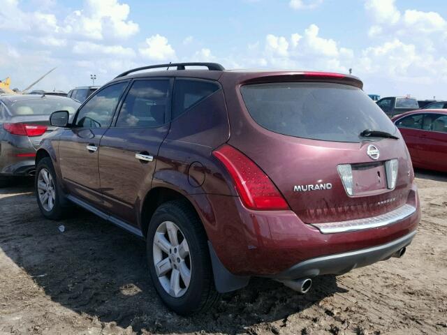 JN8AZ08T06W417167 - 2006 NISSAN MURANO BURGUNDY photo 3